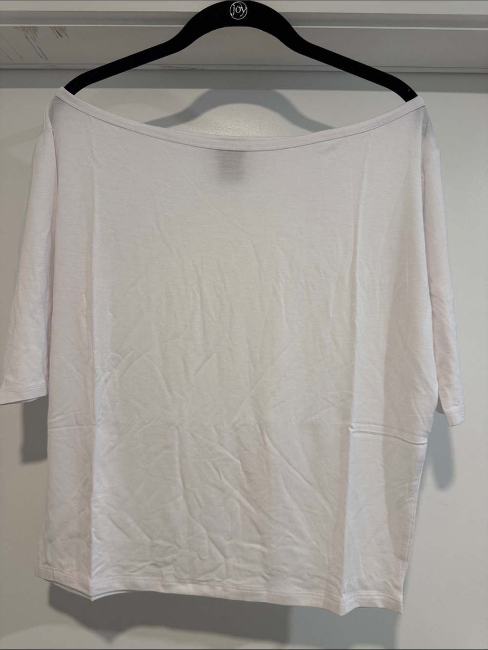 Classic Off-Shoulder White Tee by Joy
